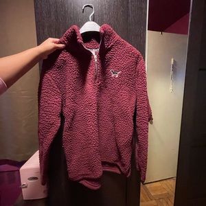 PINK Half zip Sherpa sweater